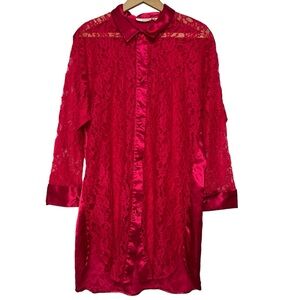 Victoria's Secret Vintage Gold Label Lace Shirt Petite Small